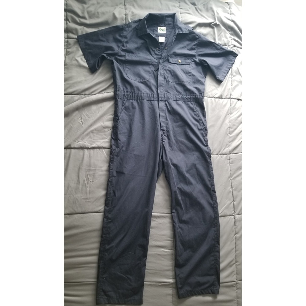 Key Imperial Navy Blue Vintage Zip-Up Coveralls Mens Large Tall Work Wear USA